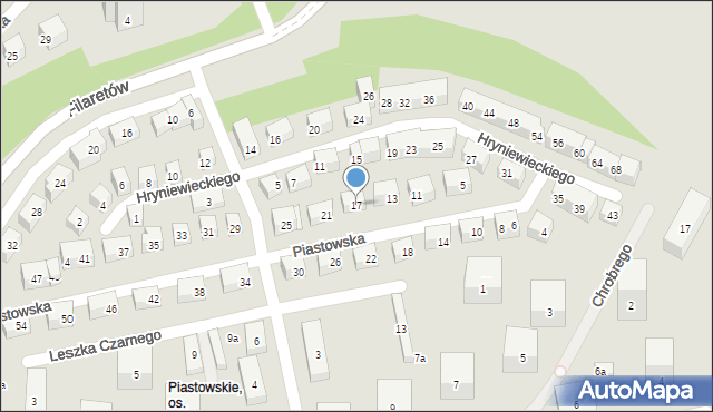 Lublin, Piastowska, 17, mapa Lublina