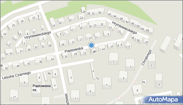 Lublin, Piastowska, 20, mapa Lublina