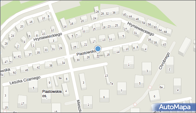 Lublin, Piastowska, 22, mapa Lublina