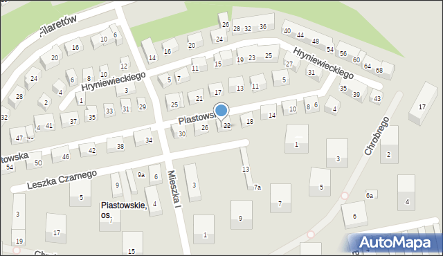 Lublin, Piastowska, 24, mapa Lublina