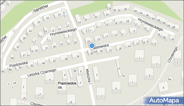Lublin, Piastowska, 30, mapa Lublina