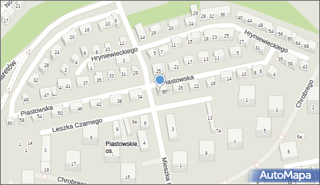 Lublin, Piastowska, 32, mapa Lublina