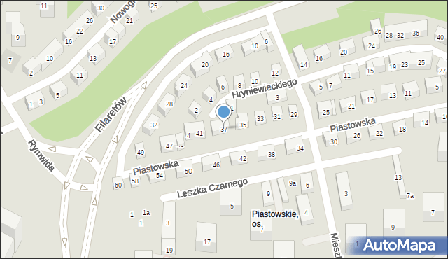 Lublin, Piastowska, 37, mapa Lublina