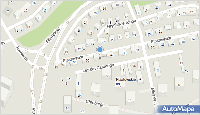 Lublin, Piastowska, 46, mapa Lublina