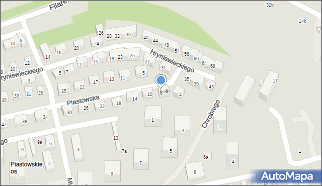 Lublin, Piastowska, 8, mapa Lublina