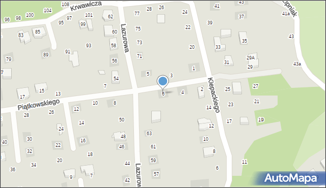 Lublin, Piątkowskiego Stanisława, 6, mapa Lublina