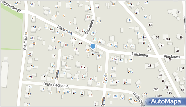 Lubliniec, Piaskowa, 20, mapa Lubliniec