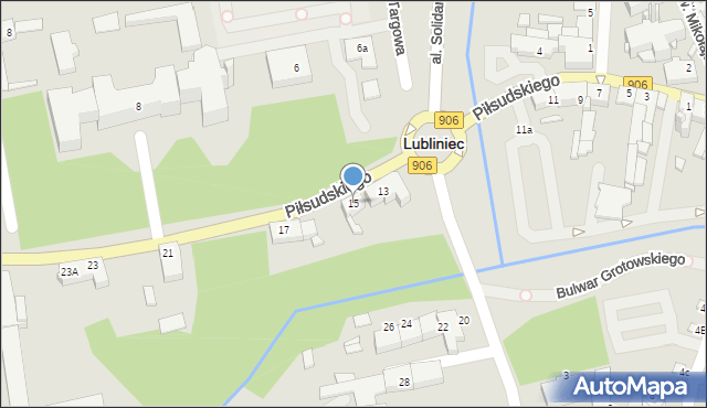 Lubliniec, Piłsudskiego Józefa, marsz., 15, mapa Lubliniec