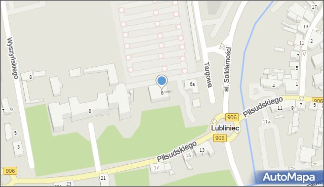 Lubliniec, Piłsudskiego Józefa, marsz., 6, mapa Lubliniec