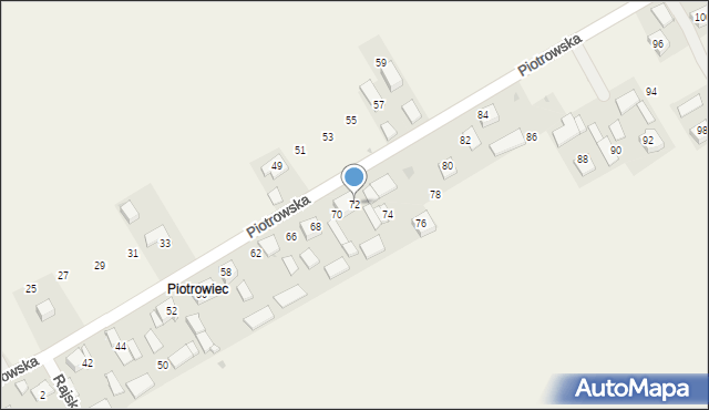 Luborzyca, Piotrowska, 72, mapa Luborzyca