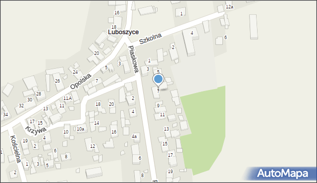 Luboszyce, Piaskowa, 7, mapa Luboszyce