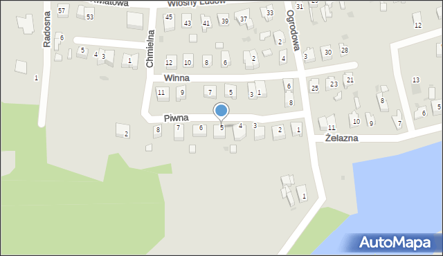 Lubsko, Piwna, 5, mapa Lubsko