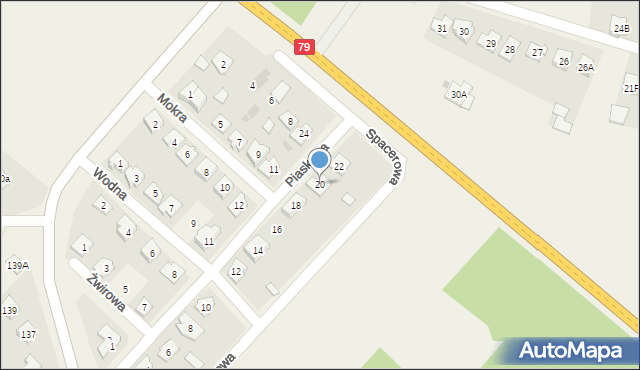 Łuczynów, Piaskowa, 20, mapa Łuczynów