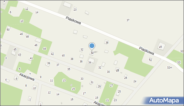 Ludowinka, Piaskowa, 34, mapa Ludowinka