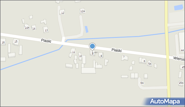 Lututów, Piaski, 9, mapa Lututów