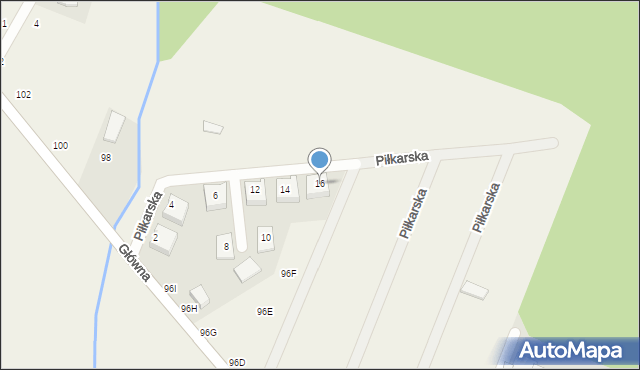 Malin, Piłkarska, 16, mapa Malin