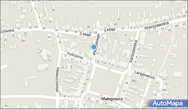 Małogoszcz, Piłsudskiego Józefa, marsz., 1, mapa Małogoszcz