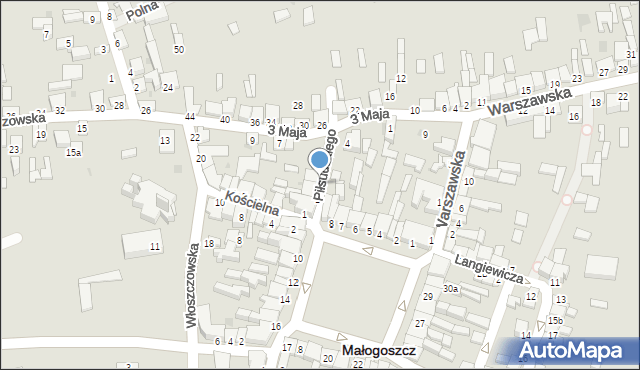 Małogoszcz, Piłsudskiego Józefa, marsz., 3, mapa Małogoszcz