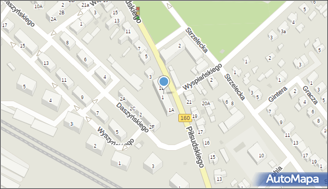 Międzychód, Piłsudskiego Józefa, marsz., 1C, mapa Międzychód