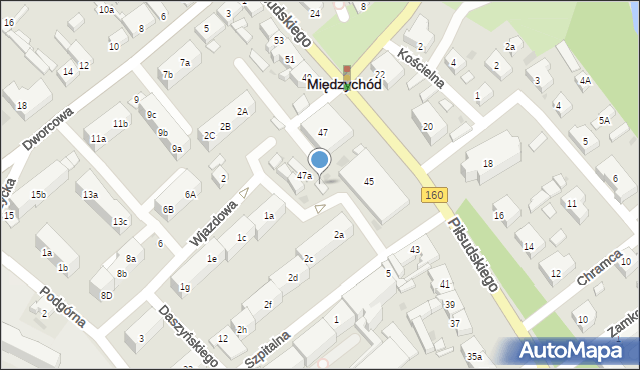 Międzychód, Piłsudskiego Józefa, marsz., 47c, mapa Międzychód