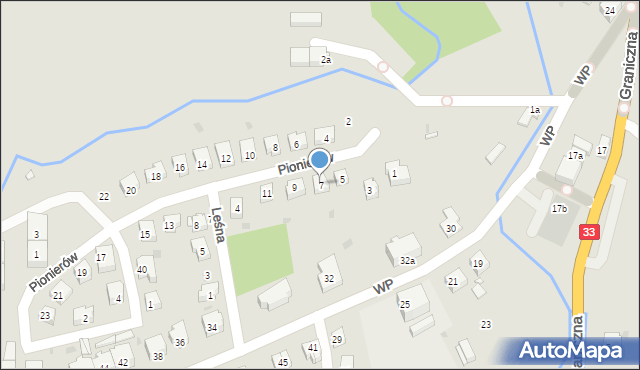 Międzylesie, Pionierów, 7, mapa Międzylesie