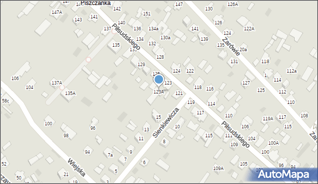 Międzyrzec Podlaski, Piłsudskiego Józefa, marsz., 123A, mapa Międzyrzec Podlaski