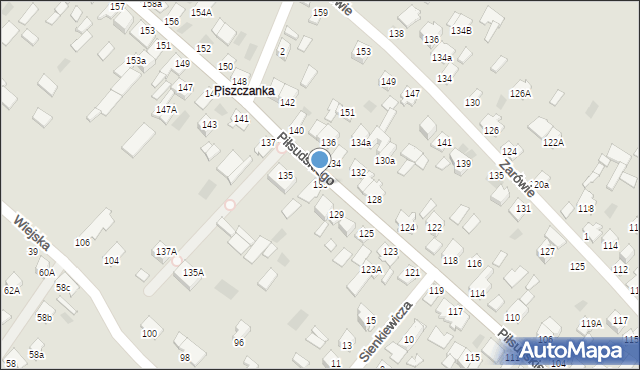 Międzyrzec Podlaski, Piłsudskiego Józefa, marsz., 133, mapa Międzyrzec Podlaski