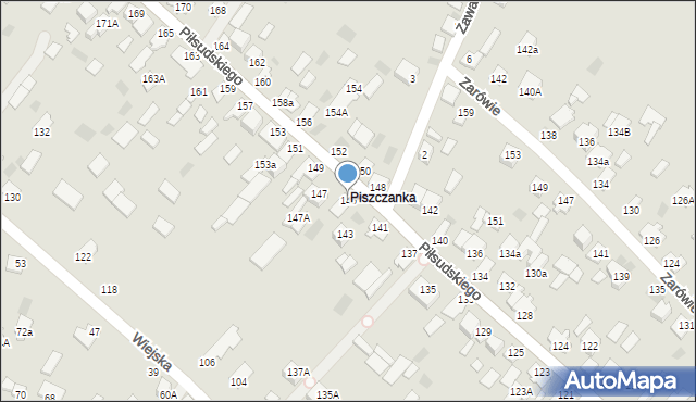 Międzyrzec Podlaski, Piłsudskiego Józefa, marsz., 145, mapa Międzyrzec Podlaski