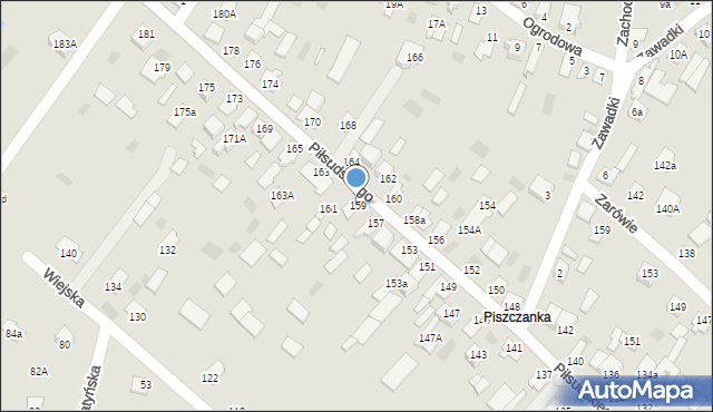 Międzyrzec Podlaski, Piłsudskiego Józefa, marsz., 159, mapa Międzyrzec Podlaski