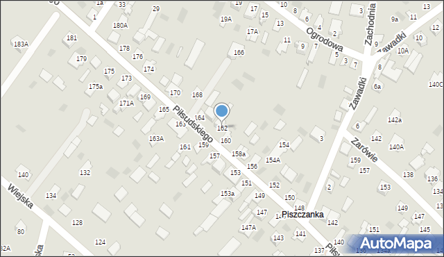 Międzyrzec Podlaski, Piłsudskiego Józefa, marsz., 162, mapa Międzyrzec Podlaski