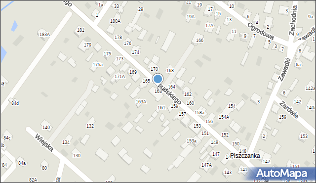 Międzyrzec Podlaski, Piłsudskiego Józefa, marsz., 163, mapa Międzyrzec Podlaski