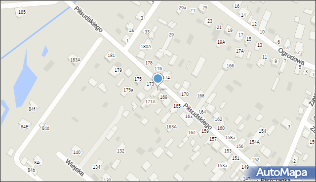 Międzyrzec Podlaski, Piłsudskiego Józefa, marsz., 171, mapa Międzyrzec Podlaski