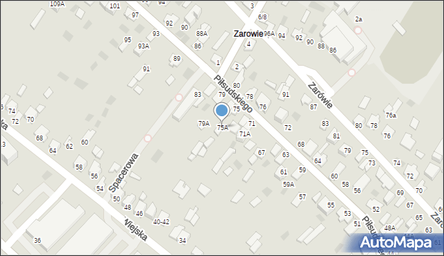 Międzyrzec Podlaski, Piłsudskiego Józefa, marsz., 75A, mapa Międzyrzec Podlaski