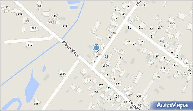 Międzyrzec Podlaski, Piwna, 1a, mapa Międzyrzec Podlaski