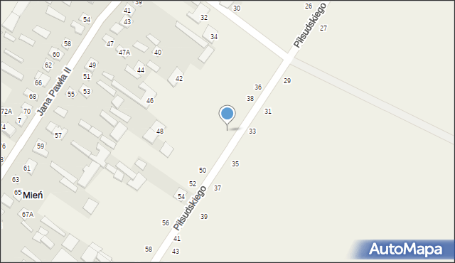 Mień, Piłsudskiego Józefa, marsz., 44, mapa Mień