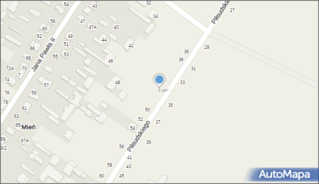 Mień, Piłsudskiego Józefa, marsz., 46, mapa Mień