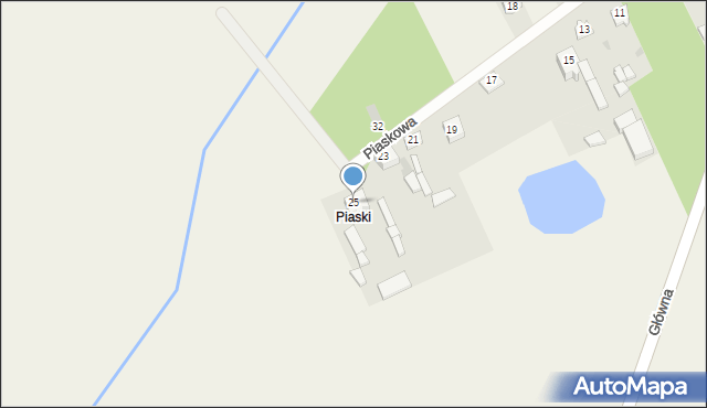 Miętne, Piaskowa, 25, mapa Miętne