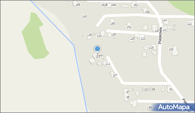 Mikołów, Piaskowa, 113, mapa Mikołów