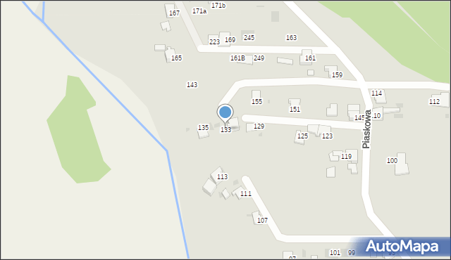 Mikołów, Piaskowa, 133, mapa Mikołów
