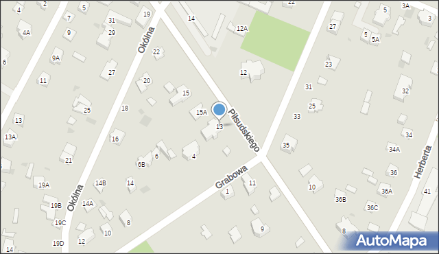 Milanówek, Piłsudskiego Józefa, marsz., 13, mapa Milanówek