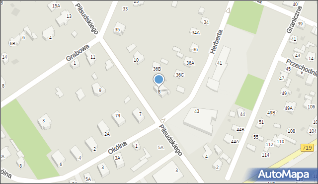 Milanówek, Piłsudskiego Józefa, marsz., 8, mapa Milanówek