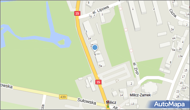 Milicz, Piłsudskiego Józefa, marsz., 5, mapa Milicz