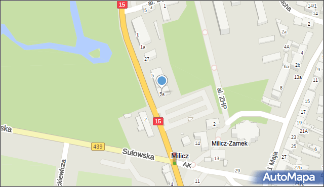 Milicz, Piłsudskiego Józefa, marsz., 5a, mapa Milicz