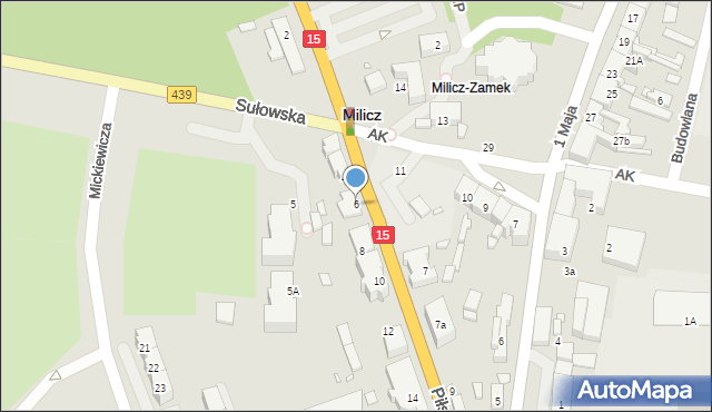 Milicz, Piłsudskiego Józefa, marsz., 6, mapa Milicz