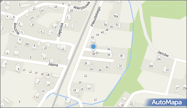 Milówka, Piłsudskiego Józefa, marsz., 34, mapa Milówka