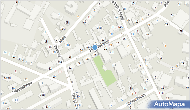 Mińsk Mazowiecki, Piłsudskiego Józefa, marsz., 25, mapa Mińsk Mazowiecki