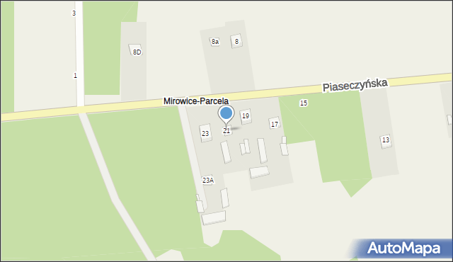 Mirowice, Piaseczyńska, 21, mapa Mirowice