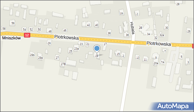 Mniszków, Piotrkowska, 19, mapa Mniszków