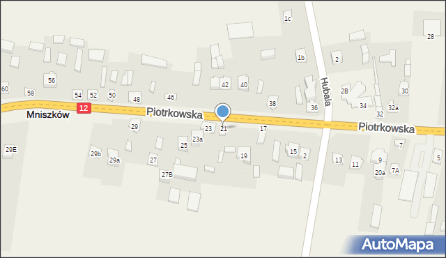 Mniszków, Piotrkowska, 21, mapa Mniszków
