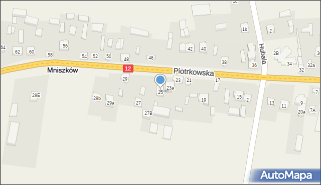 Mniszków, Piotrkowska, 25, mapa Mniszków